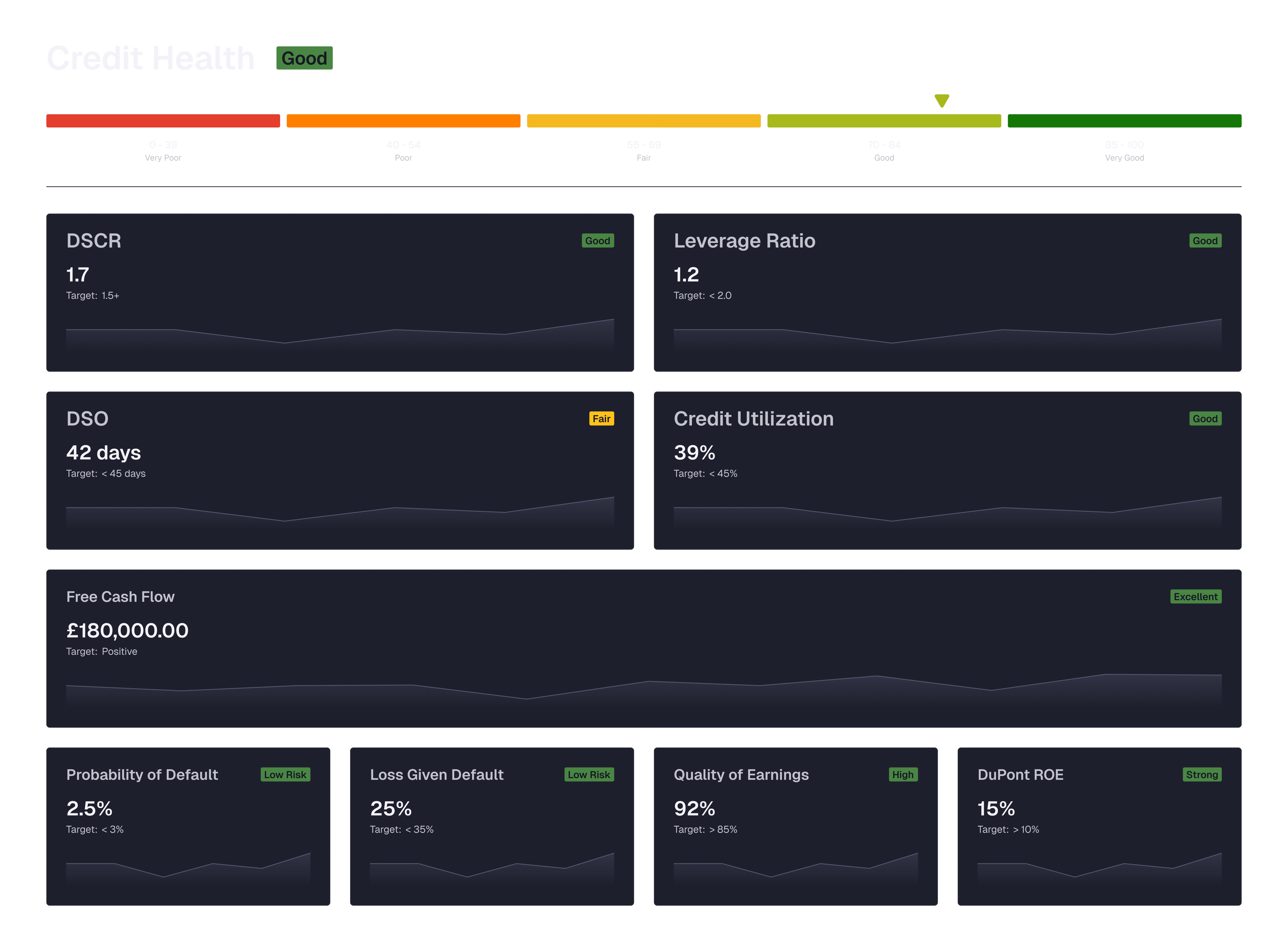 Eleni Credit Score Dashboard screenshot
